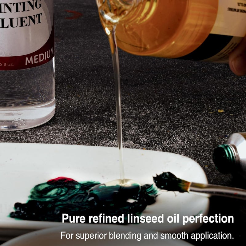 Phoenix Refined Linseed Oil - 8.5 Fl Oz./ 250ml Oil Medium for Painting, Paint Thinner for Oil Based Paints - Image 2